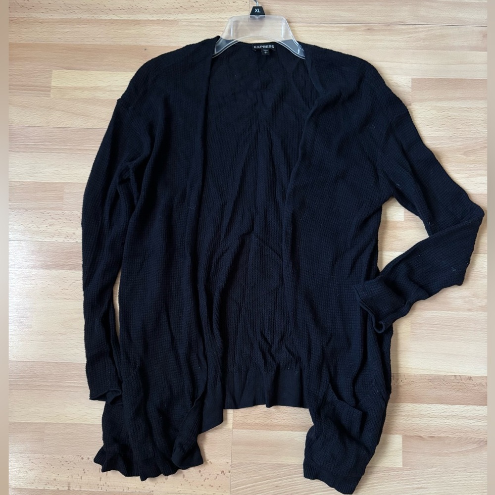 EXPRESS Open Front Cardigan Black Size Small Simple Layering